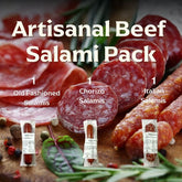 Artisanal Beef Salami Pack - 3 Rolls | OU / CHK or Belz - Glatt Kosher Product, Perfect for Family Meals for Everyday Cooking
